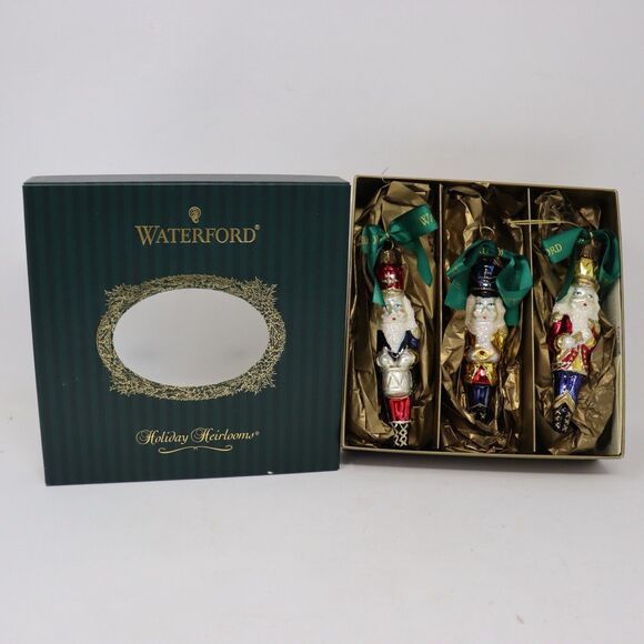 Waterford Heirloom Hand Blown Nutcracker Set of 3 Ornaments - Picture 1 of 5